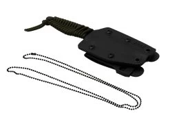 ANV Knives P100 Sleipner Cerakote, Olive Paracord, P100-039, Black Kydex Sheath, Cuchillo De Cuello -Tienda De Cuchillos ANVP100 039 06 anv