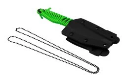 ANV Knives P100 Sleipner Cerakote, Neon Green Paracord, P100-043, Black Kydex Sheath, Cuchillo De Cuello -Tienda De Cuchillos ANVP100 043 06 anv
