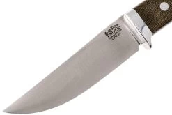 Bark River Classic Clip Point Hunter CPM 3V, Green Canvas Micarta, Red Liners -Tienda De Cuchillos BRK06 126GNCM RL 03 bark river brk06 126gncm rl 03