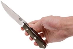 Bark River Classic Clip Point Hunter CPM 3V, Green Canvas Micarta, Red Liners -Tienda De Cuchillos BRK06 126GNCM RL 06 bark river brk06 126gncm rl 06