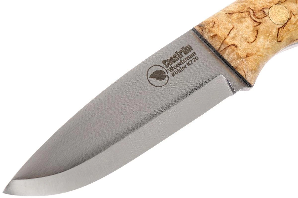 Casström Woodsman Knife Curly Birch, K720 Scandi Grind 10824 Con Firesteel 3 Casström Woodsman Knife Curly Birch, K720 Scandi Grind 10824 Con Firesteel - Imagen 3