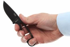 ESEE Izula Black IZULA-B Cuchillo De Cuello Con Funda Negra + Clip De Cinturón -Tienda De Cuchillos EE IZULA B 06 esee knives izula black ee izula b d4