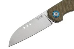 MKM Root RT-GC Satin Green Canvas Micarta Navaja, Diseño Jens Anso -Tienda De Cuchillos MMK RT GC 03 mkm