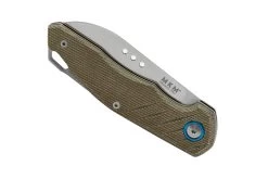MKM Root RT-GC Satin Green Canvas Micarta Navaja, Diseño Jens Anso -Tienda De Cuchillos MMK RT GC 06 mkm