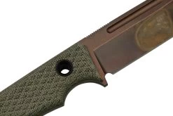 TRC Knives K-1S, Elmax Apocalypse Finish, Green Canvas Micarta, Cuchillo Fijo -Tienda De Cuchillos TI K1S GN APO 05 trc