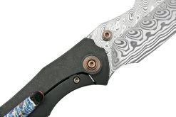 WE Knife High-Fin, WE22005-DS1, Black Titanium, Hakkapella Damasteel Navaja -Tienda De Cuchillos WKWE22005 DS1 05 weknife